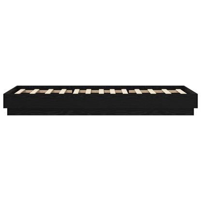 Bed Frame met LED Zwart eiken 80 x 200 cm Bewerkt hout