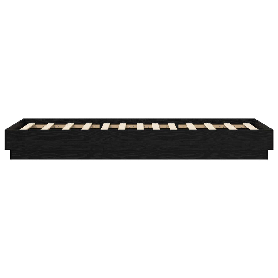 Bed Frame met LED Zwart eiken 80 x 200 cm Bewerkt hout