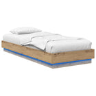 Bedframe 80x200 cm Artisanaal eiken met LED