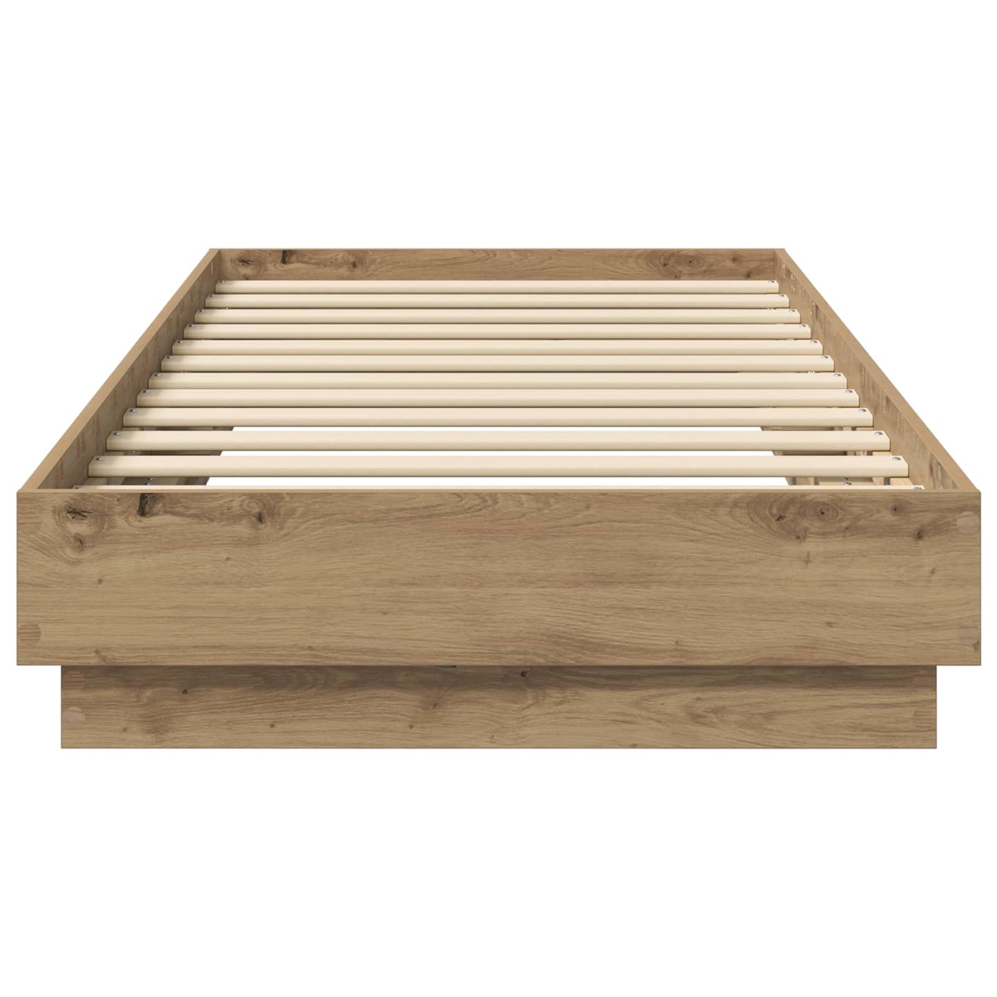 Bed Frame met LED Artisanaal eiken 80 x 200 cm Bewerkt hout
