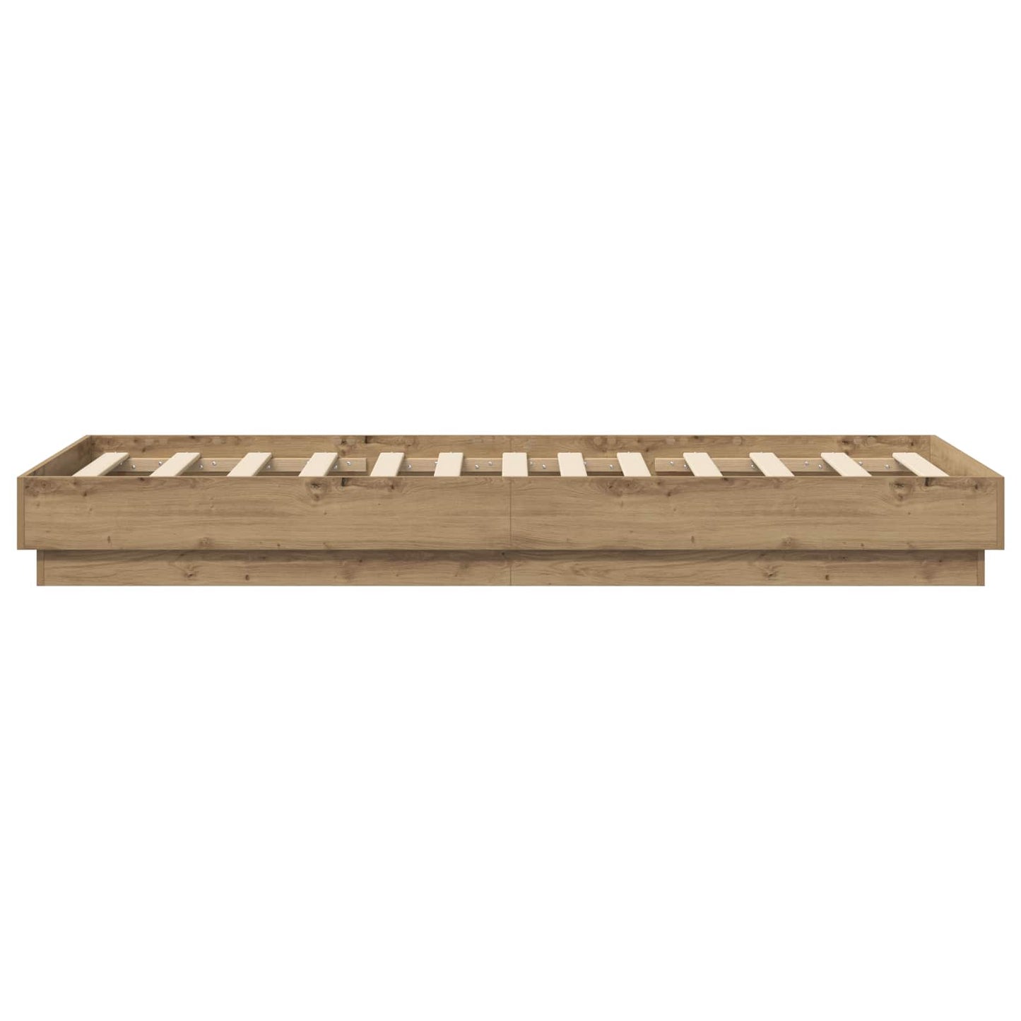 Bed Frame met LED Artisanaal eiken 80 x 200 cm Bewerkt hout