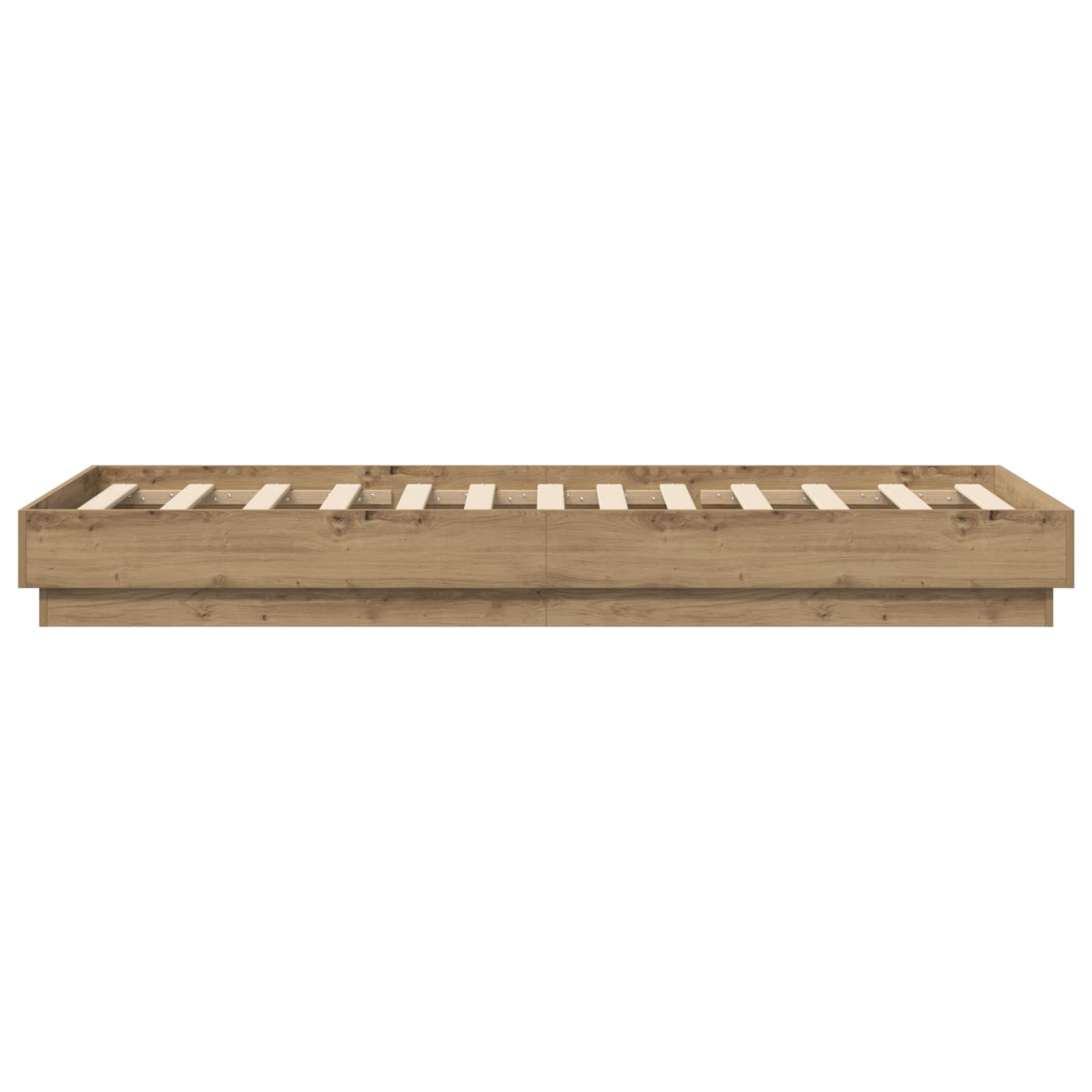 Bed Frame met LED Artisanaal eiken 80 x 200 cm Bewerkt hout
