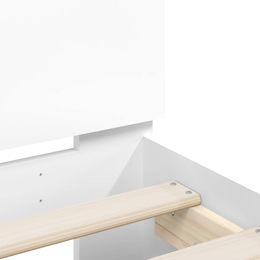 Bedframe met Hoofdeinde Wit 80 x 200 cm Bewerkt hout