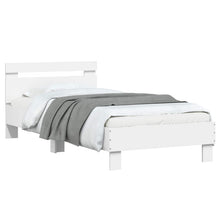 Bedframe met Hoofdeinde Wit 80 x 200 cm Bewerkt hout