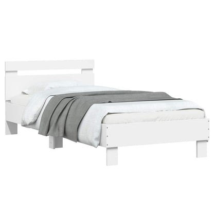 Bedframe met Hoofdeinde Wit 80 x 200 cm Bewerkt hout