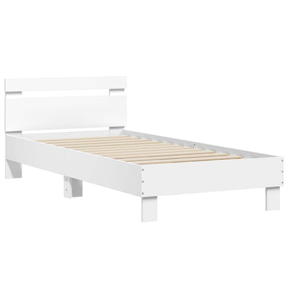 Bedframe met Hoofdeinde Wit 80 x 200 cm Bewerkt hout