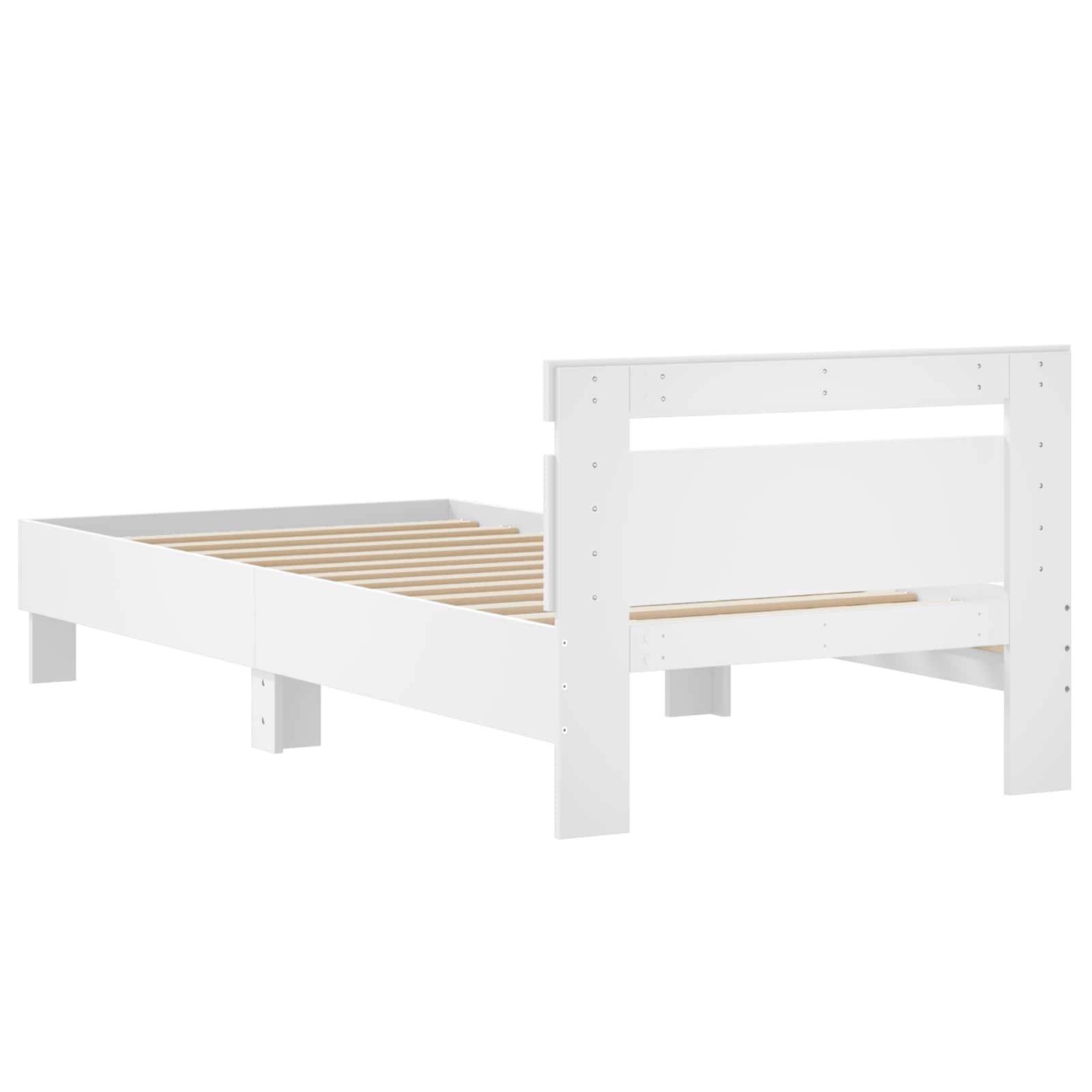 Bedframe met Hoofdeinde Wit 80 x 200 cm Bewerkt hout
