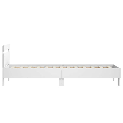 Bedframe met Hoofdeinde Wit 80 x 200 cm Bewerkt hout