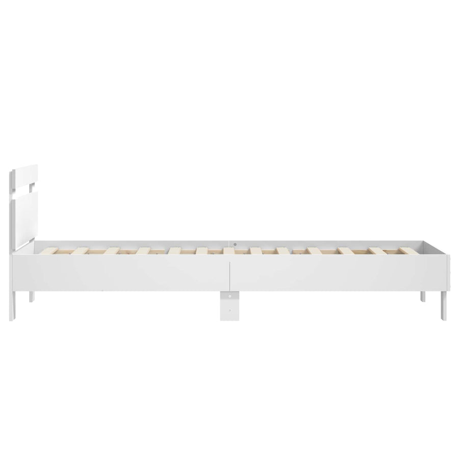 Bedframe met Hoofdeinde Wit 80 x 200 cm Bewerkt hout