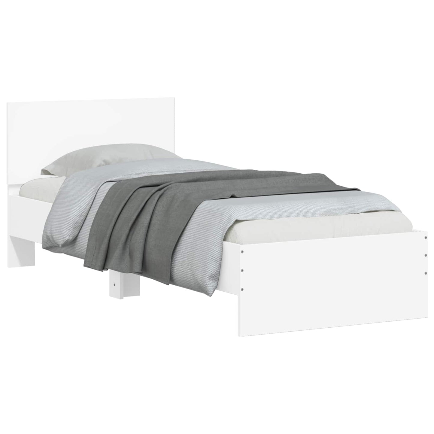 Bedframe met Hoofdeinde Wit 80 x 200 cm Geconstrueerd hout
