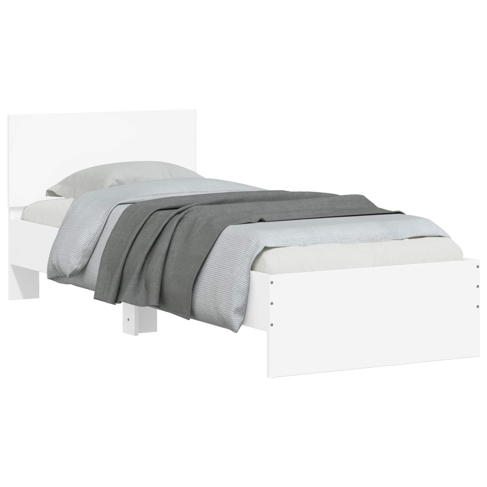 Bedframe met Hoofdeinde Wit 80 x 200 cm Geconstrueerd hout