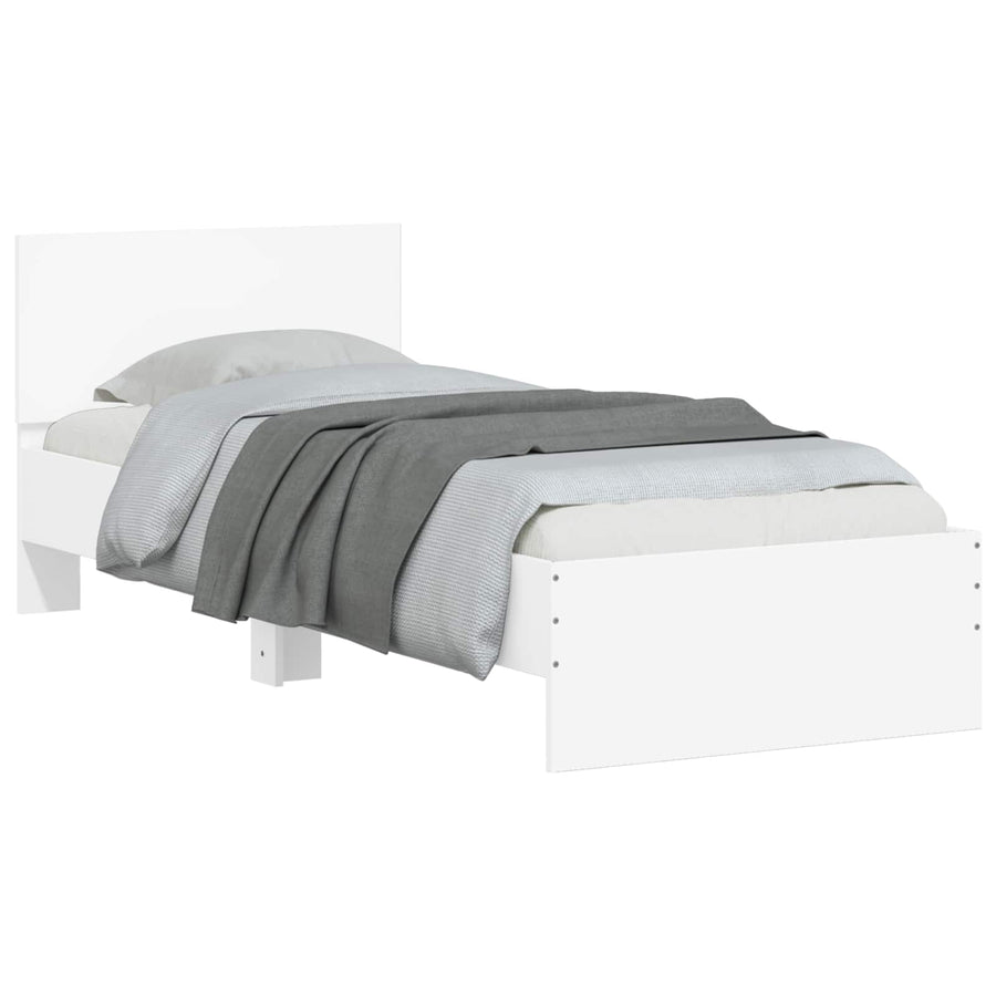 Bedframe met Hoofdeinde Wit 80 x 200 cm Geconstrueerd hout