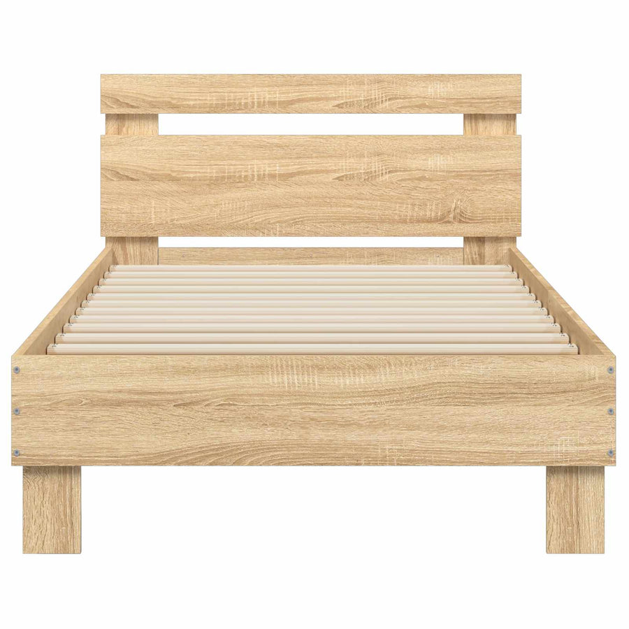 Bedframe met Hoofdeinde Sonoma Eiken 80 x 200 cm Bewerkt hout