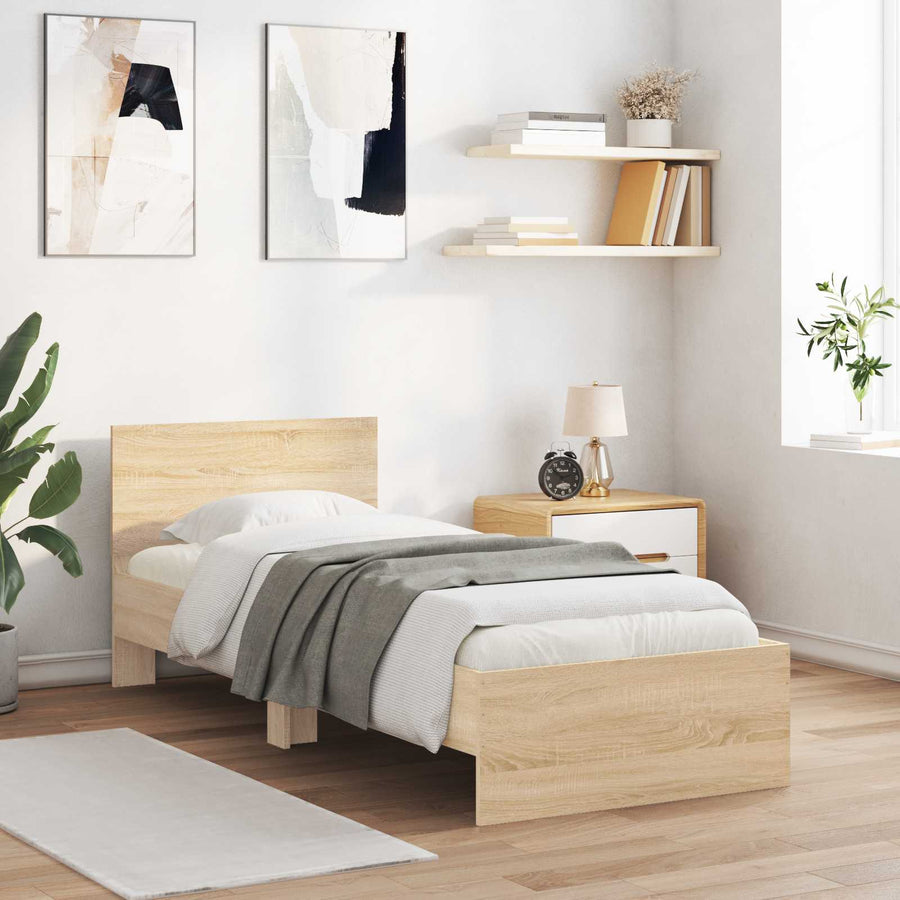 Bedframe met Hoofdeinde Sonoma Eiken 80 x 200 cm