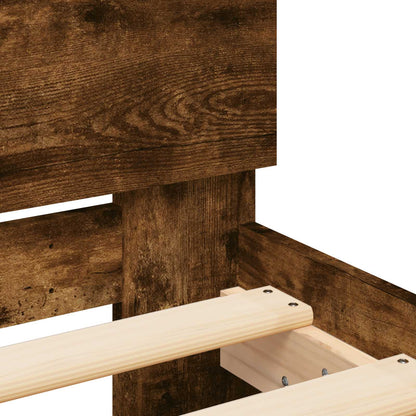 Bedframe met Hoofdeinde Gerookt eiken 80 x 200 cm