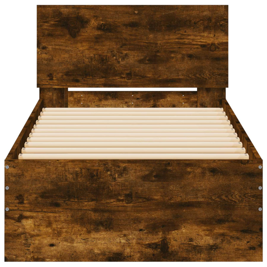 Bedframe met Hoofdeinde Gerookt eiken 80 x 200 cm