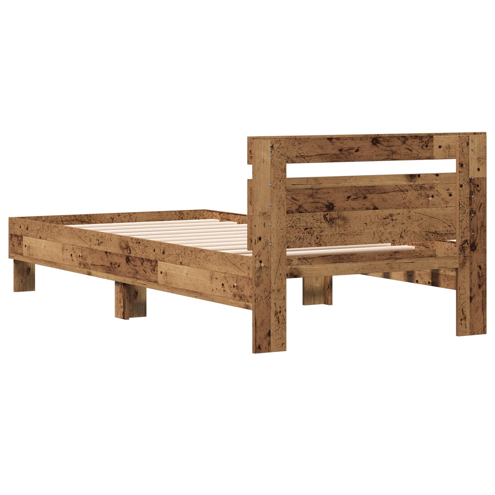 Bedframe met Hoofdeinde Oud hout 80 x 200 cm Bewerkt hout
