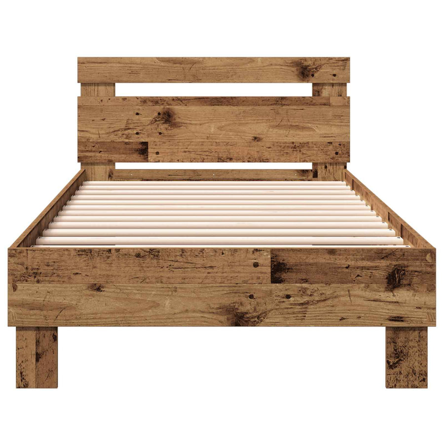 Bedframe met Hoofdeinde Oud hout 80 x 200 cm Bewerkt hout