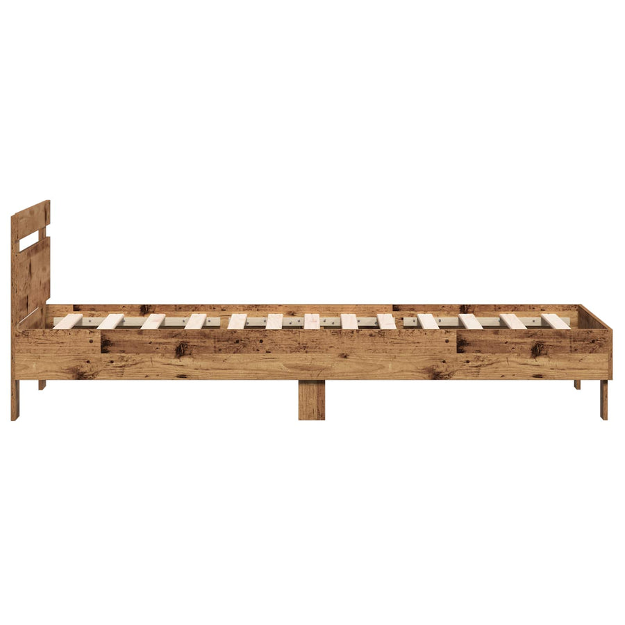 Bedframe met Hoofdeinde Oud hout 80 x 200 cm Bewerkt hout