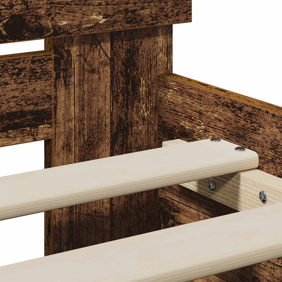 Bedframe met Hoofdeinde Oud hout 80 x 200 cm Geconstrueerd hout