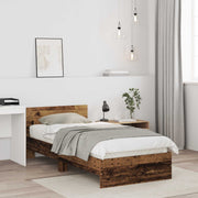 Bedframe 80x200 cm oud hout met hoofdeinde