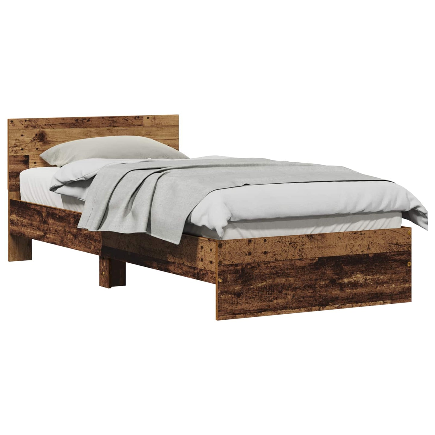 Bedframe met Hoofdeinde Oud hout 80 x 200 cm Geconstrueerd hout