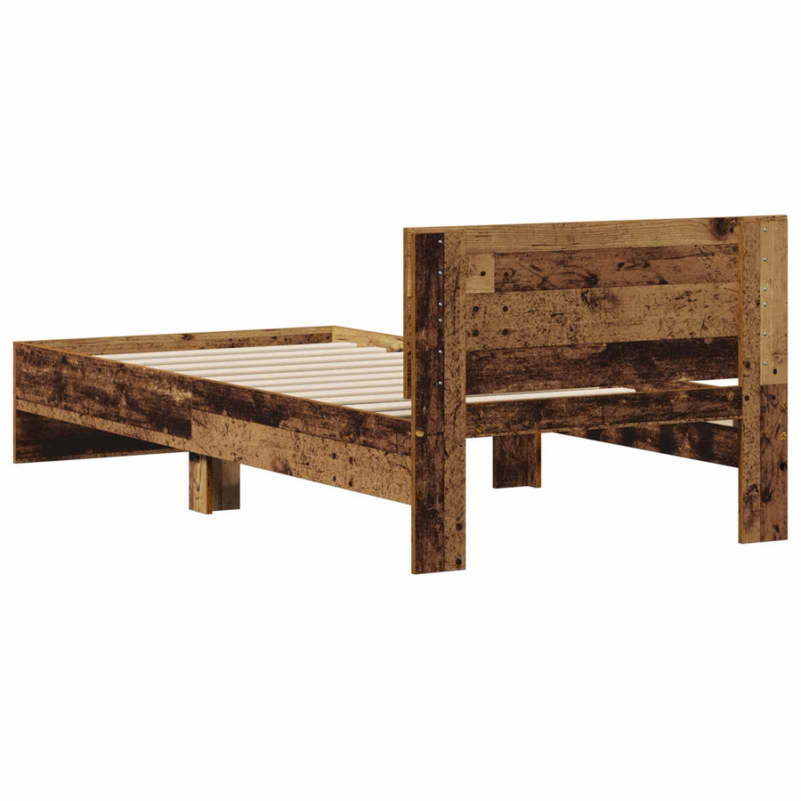 Bedframe met Hoofdeinde Oud hout 80 x 200 cm Geconstrueerd hout