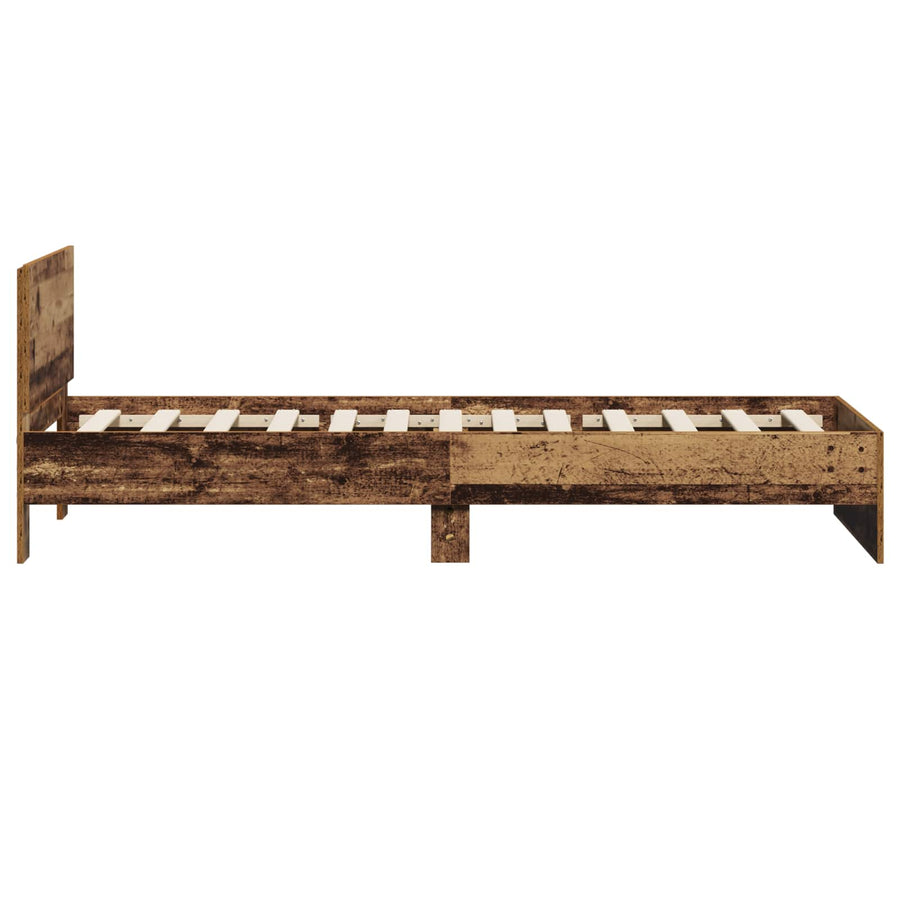 Bedframe met Hoofdeinde Oud hout 80 x 200 cm Geconstrueerd hout