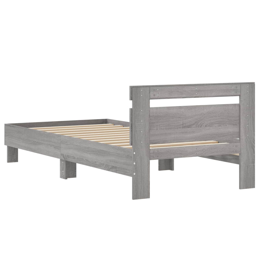 Bedframe met Hoofdeinde Grijs Sonoma 80 x 200 cm Bewerkt hout