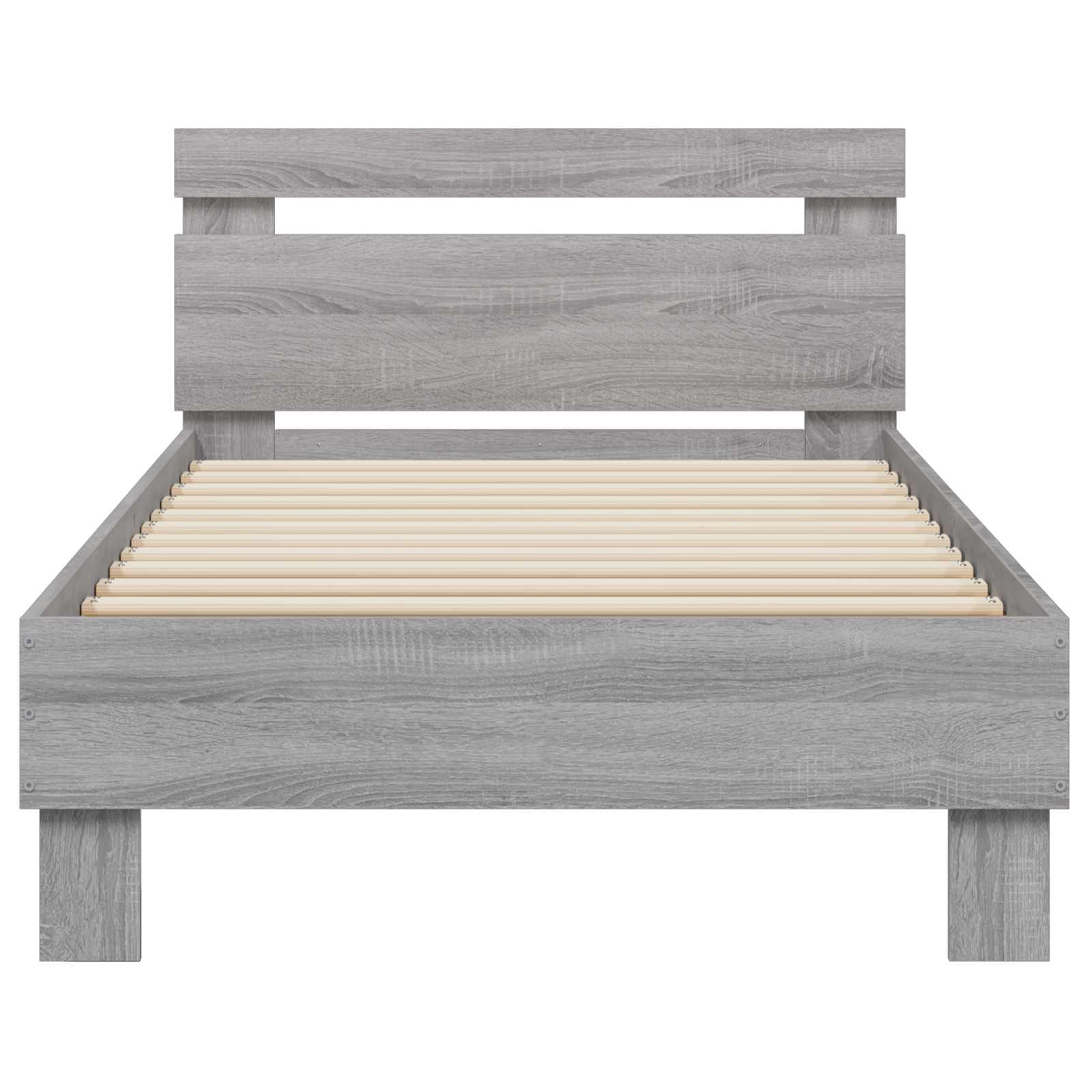 Bedframe met Hoofdeinde Grijs Sonoma 80 x 200 cm Bewerkt hout