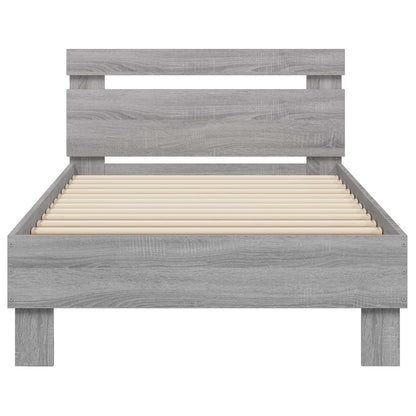 Bedframe met Hoofdeinde Grijs Sonoma 80 x 200 cm Bewerkt hout