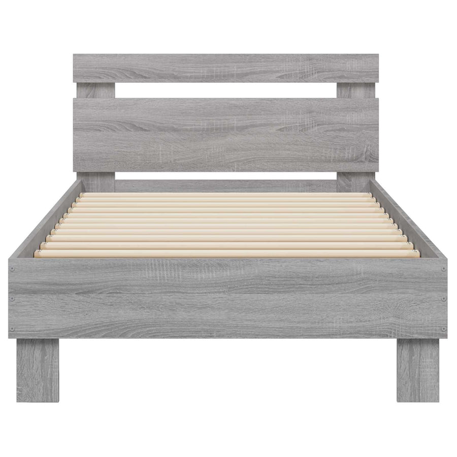 Bedframe met Hoofdeinde Grijs Sonoma 80 x 200 cm Bewerkt hout