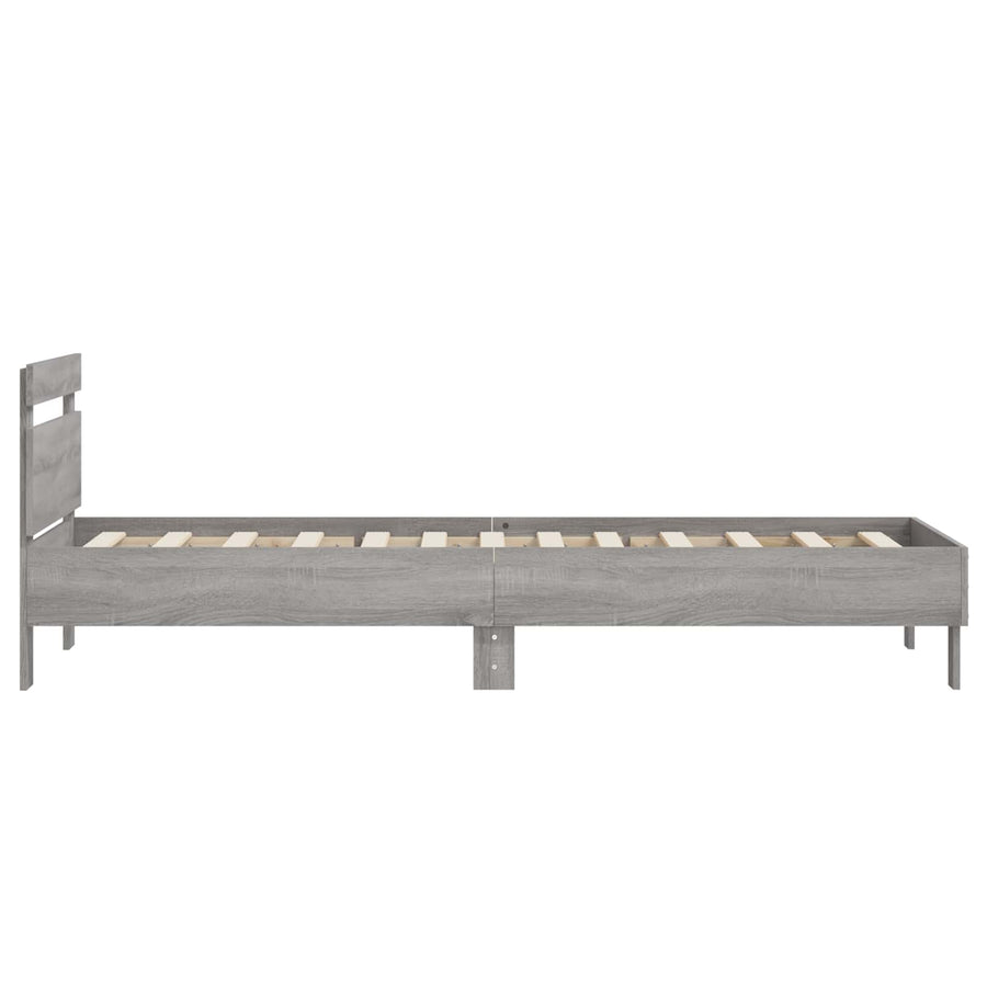 Bedframe met Hoofdeinde Grijs Sonoma 80 x 200 cm Bewerkt hout