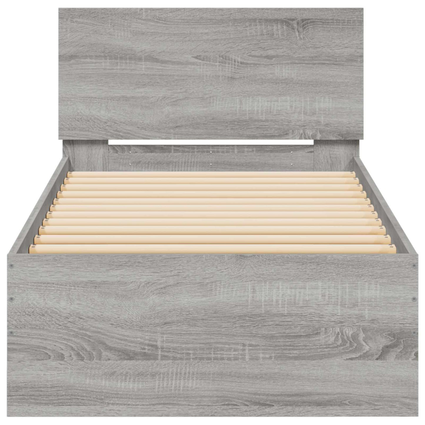 Bedframe met hoofdbord grijs Sonoma 80 x 200 cm