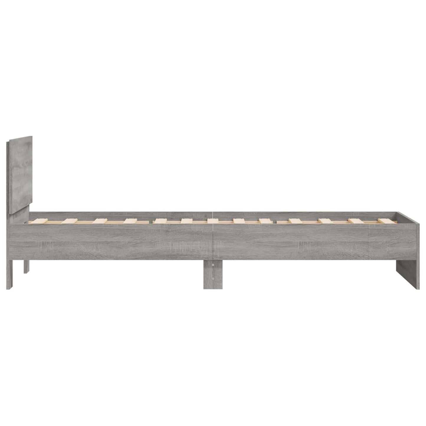 Bedframe met hoofdbord grijs Sonoma 80 x 200 cm
