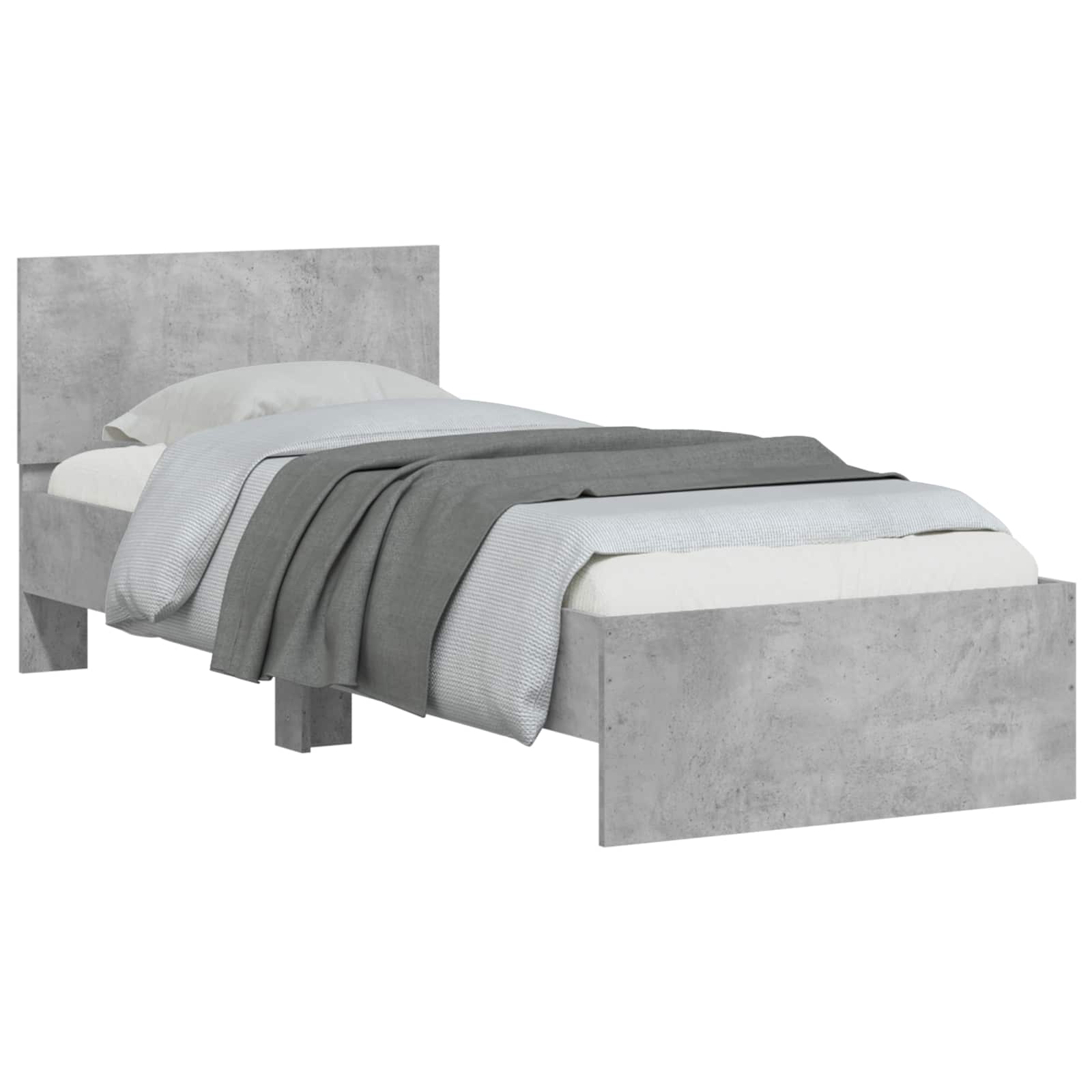 Bedframe met Hoofdeinde Betongrijs 80 x 200 cm
