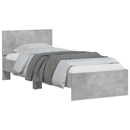 Bedframe met Hoofdeinde Betongrijs 80 x 200 cm