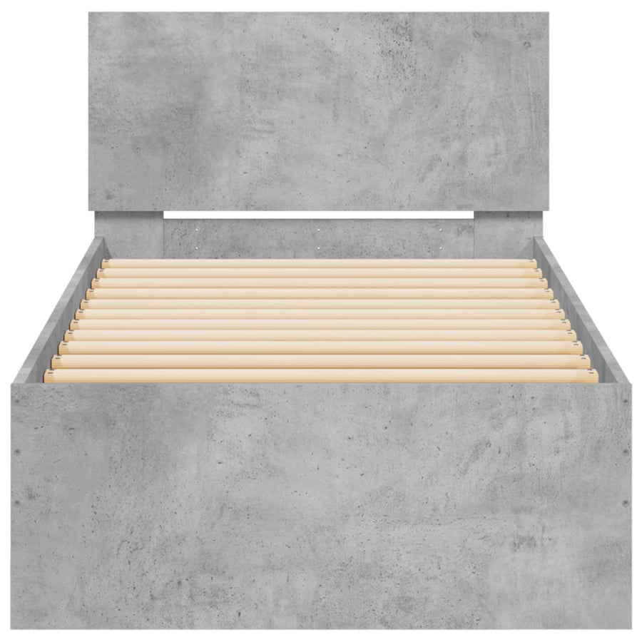 Bedframe met Hoofdeinde Betongrijs 80 x 200 cm