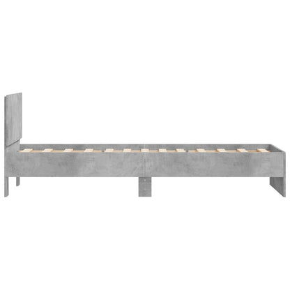 Bedframe met Hoofdeinde Betongrijs 80 x 200 cm