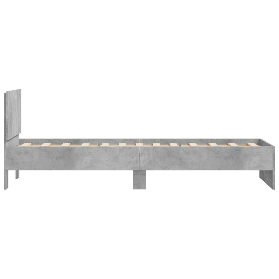 Bedframe met Hoofdeinde Betongrijs 80 x 200 cm