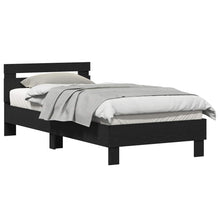 Bedframe met Hoofdeinde Zwart eiken 80 x 200 cm Bewerkt hout