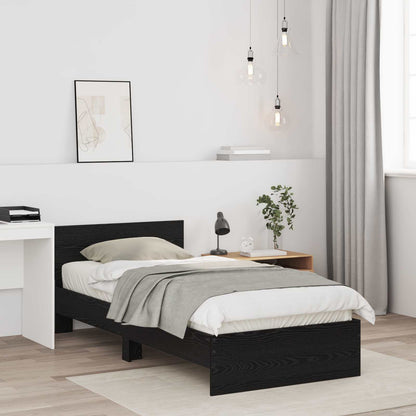 Bedframe met Hoofdeinde Zwart eiken 80 x 200 cm