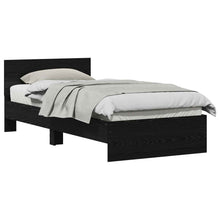 Bedframe met Hoofdeinde Zwart eiken 80 x 200 cm