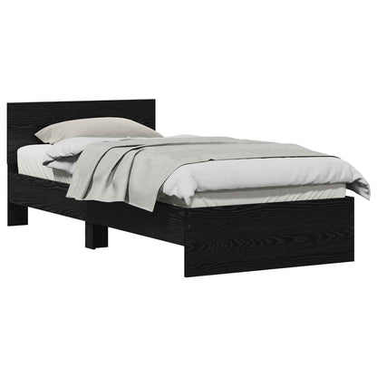 Bedframe met Hoofdeinde Zwart eiken 80 x 200 cm