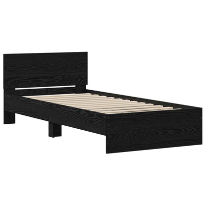 Bedframe met Hoofdeinde Zwart eiken 80 x 200 cm