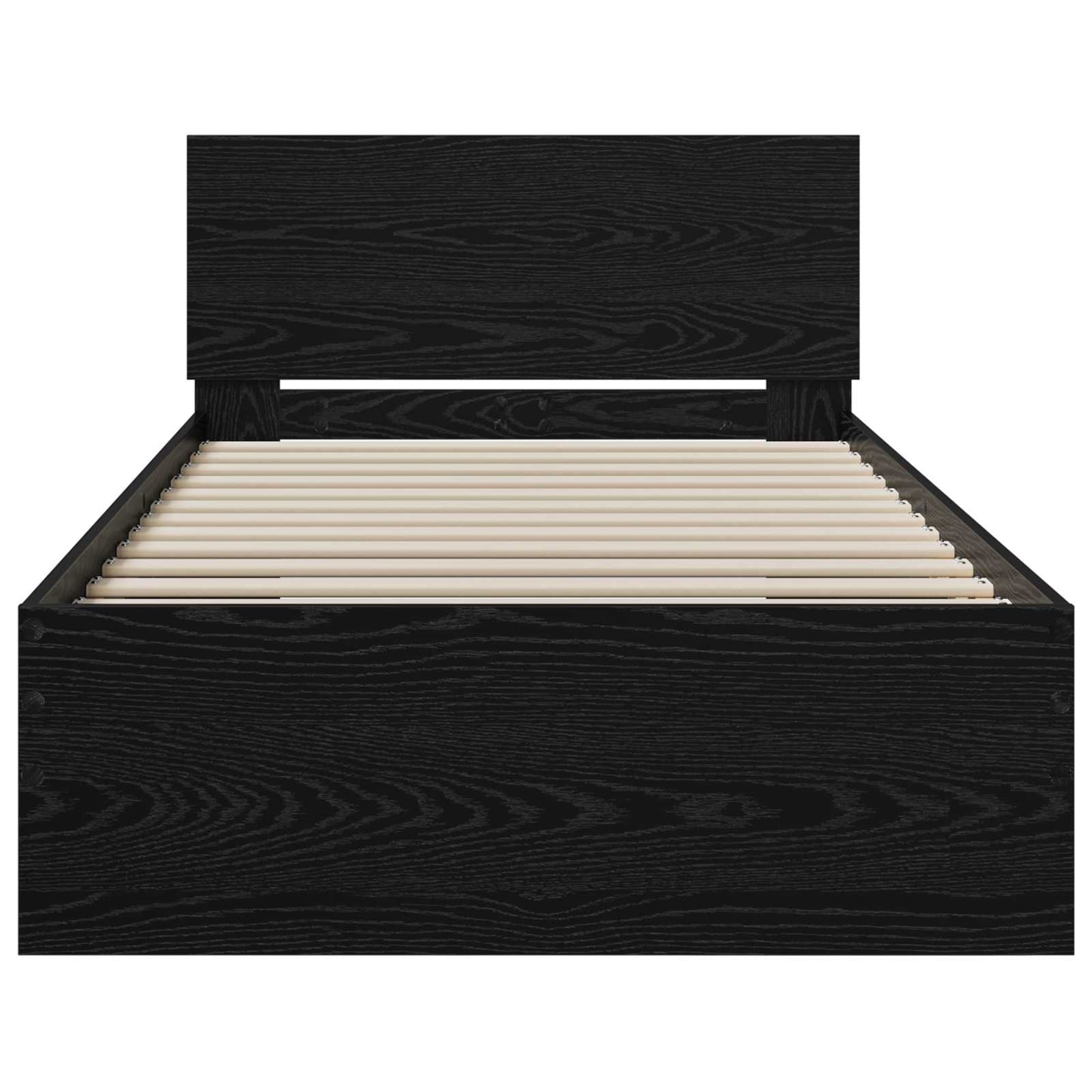 Bedframe met Hoofdeinde Zwart eiken 80 x 200 cm