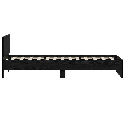 Bedframe met Hoofdeinde Zwart eiken 80 x 200 cm