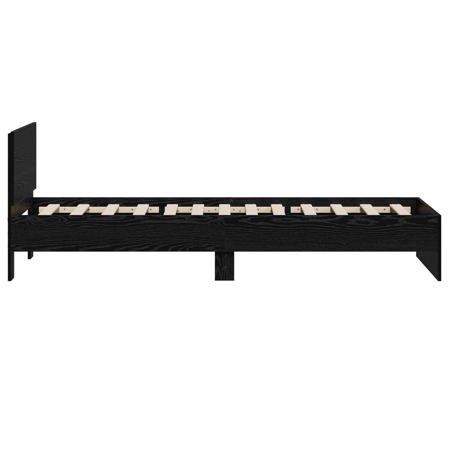 Bedframe met Hoofdeinde Zwart eiken 80 x 200 cm