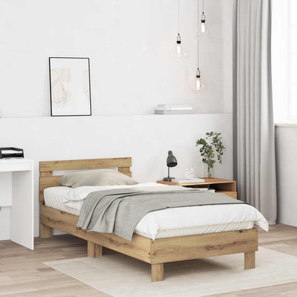 Bedframe met Hoofdeinde Artisanaal eiken 80 x 200 cm