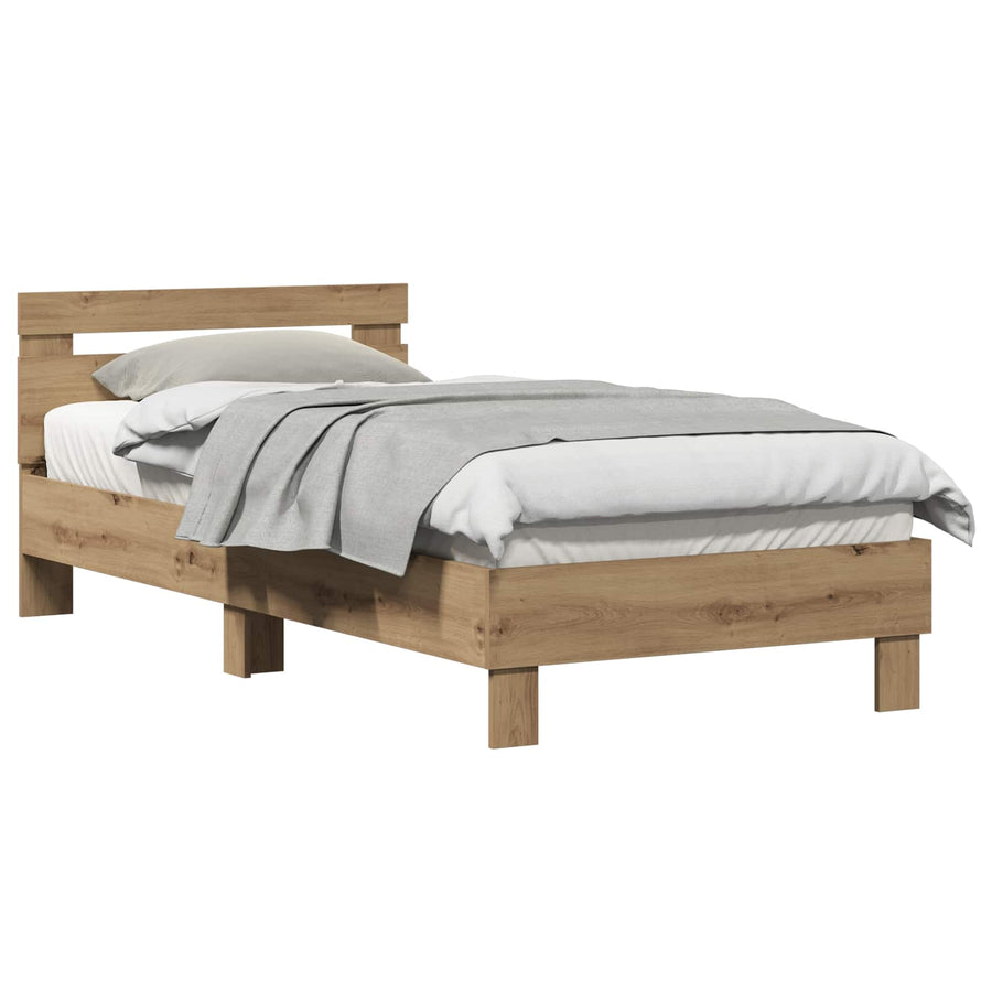 Bedframe met Hoofdeinde Artisanaal eiken 80 x 200 cm